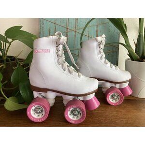 Chicago Skates Kids White and Pink Quad Roller Skates